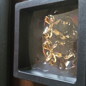 NIB Gold Silver Bow Earrings